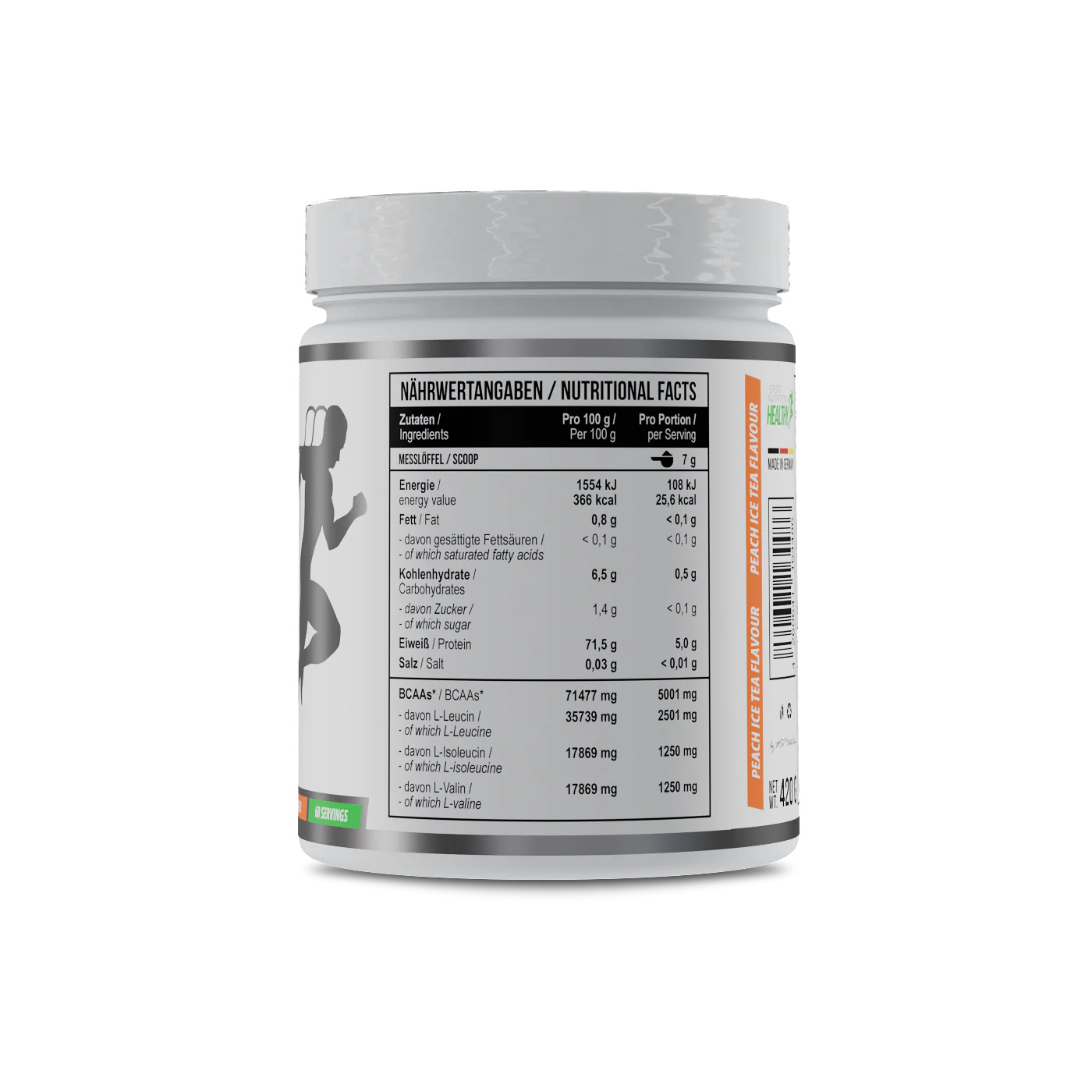 Healthy® BCAA Instant 420 g Peach ice tea - Image 2